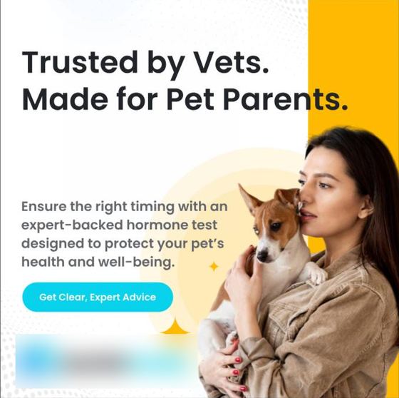 Social ad for a pet health brand: Trusted by vets, made for pet parents